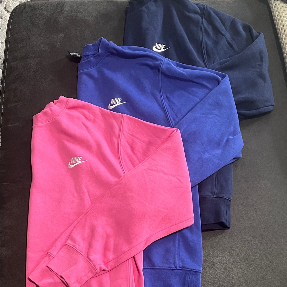Nike Crewneck Sweaters - Pink, Blue, and Navy